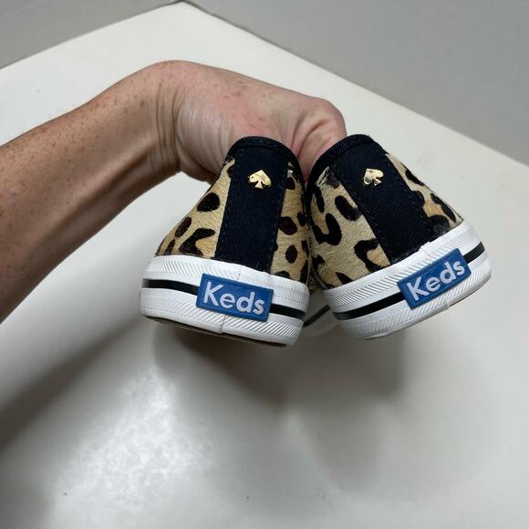 NEW Kate Spade X Keds Leopard Animal Print Cald Hair Lace Up Sneakers - Picture 5 of 6
